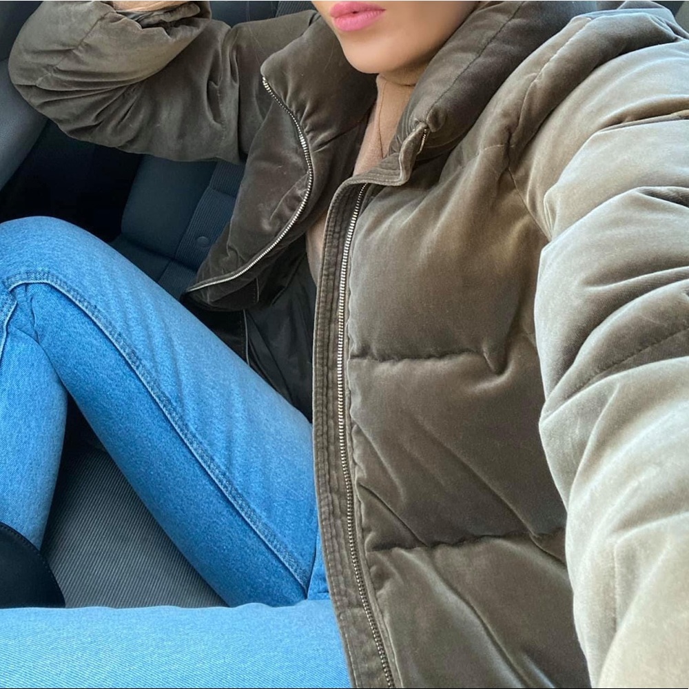 Massimo Dutti Velvet Puffer Jacket